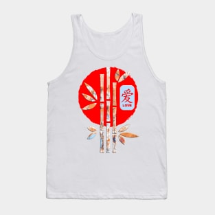 Japanese Love Kanji Word Symbol Bamboo Enso Circle 226 Tank Top